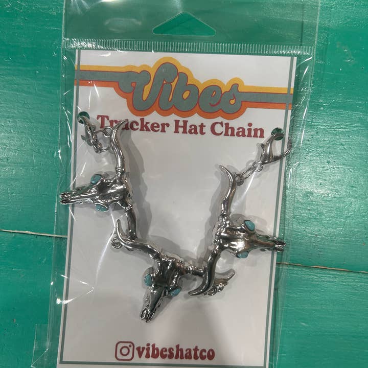 Vibes Hat Company – wholesale Hattaccessoar - Dam – Turkos Skull Trucker hattkedja | Hattband | Keps