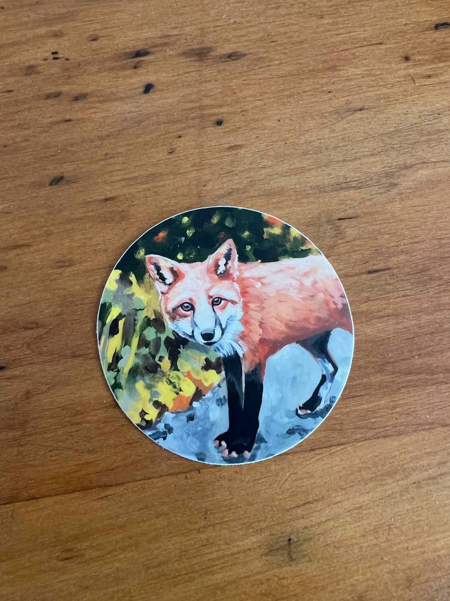 Kasey Melissa Art – Engroshandel Klistermærke – Orange ræv/vinyl klistermærke1