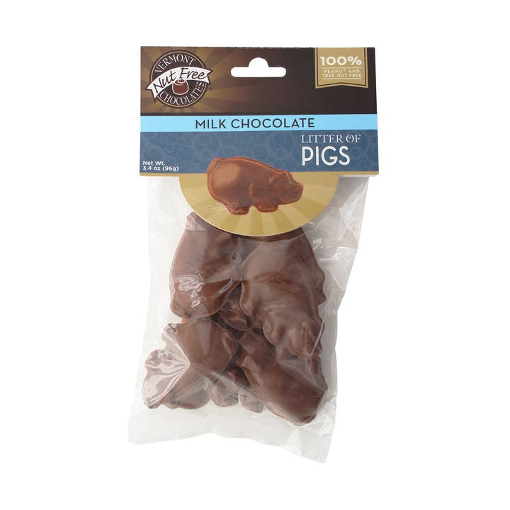 Bag of Chocolate Pigs for wholesale by Vermont Nut Free Chocolates