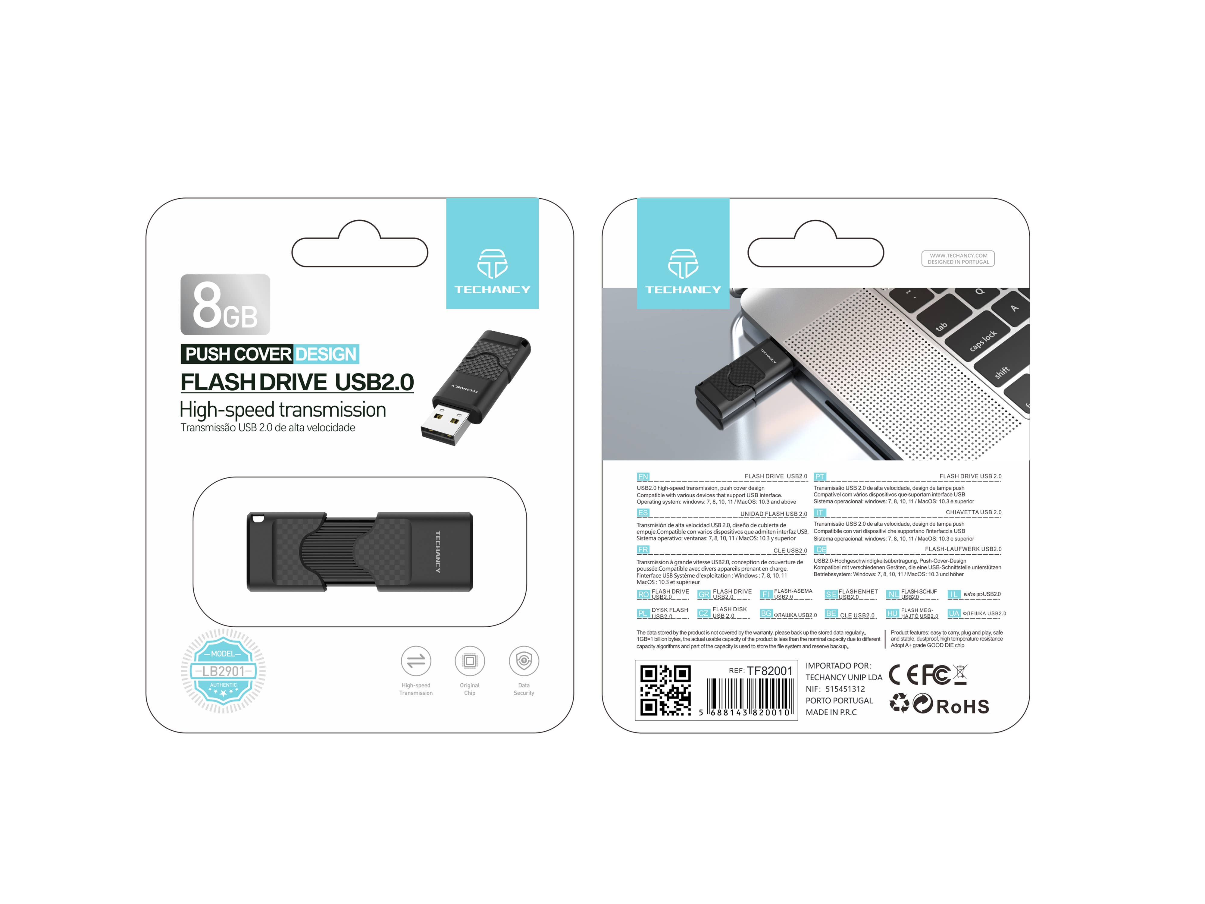 TECHANCY - Wholesale USB Flash Drive - TECHANCY USB Flash Drive 2.0 - Read Speed Up To 10 MB/s(8GB)3