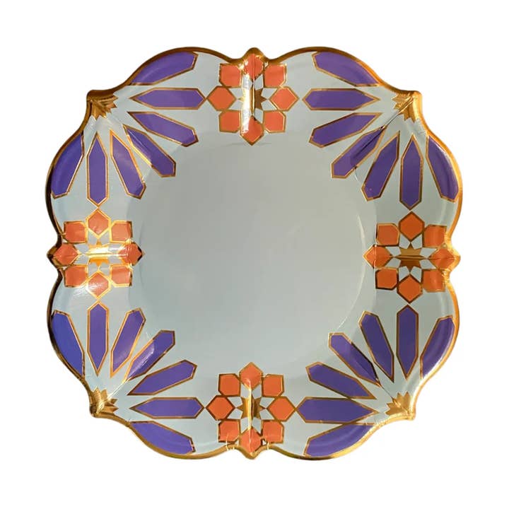 EID Creations - Wholesale Disposable Plate - Blue Hue Marrakesh Lunch Plate Discount Box (100)