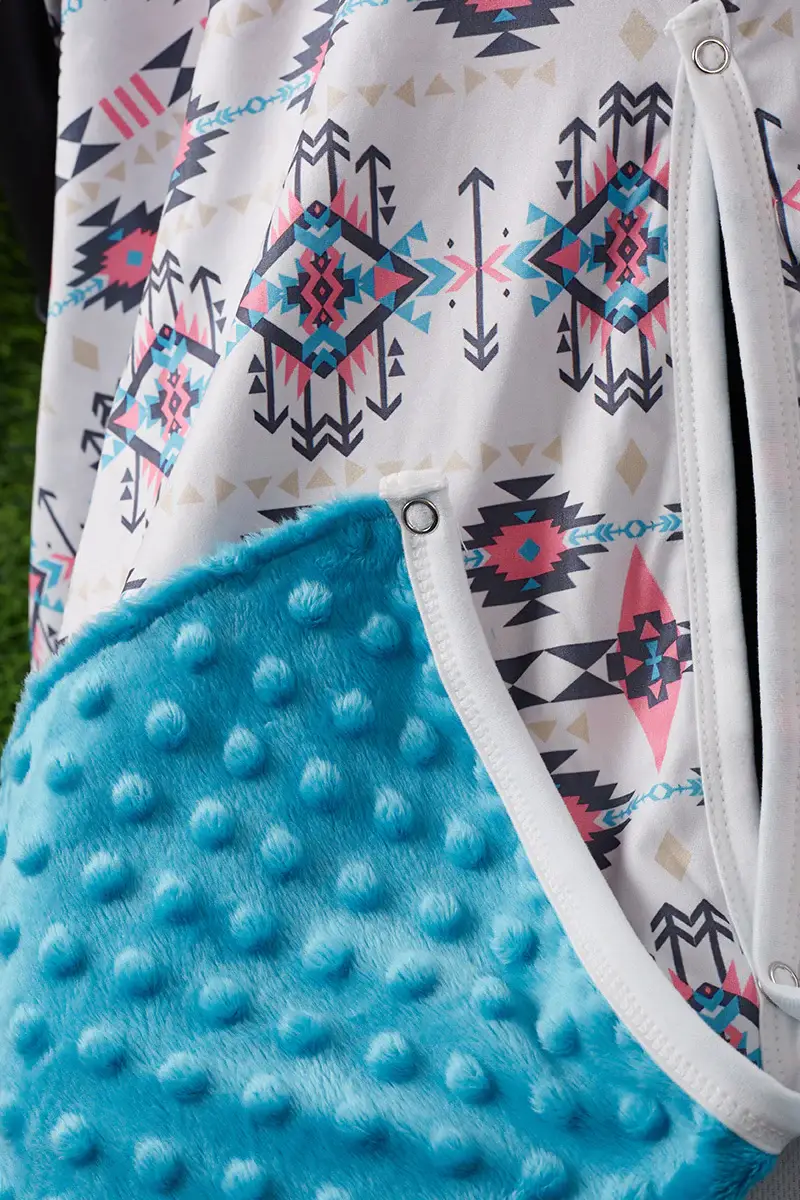 Kids Charm Online - Wholesale Car Seat Cover - Kids & Baby - Multi Aztec Print Car Seat Cover with Blue Minky Inside1