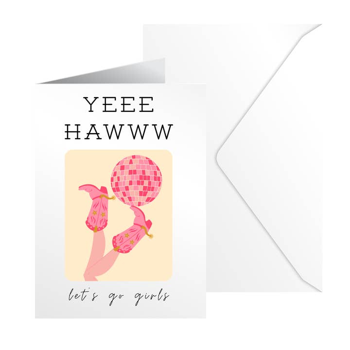 Birthday Card - Cowgirl Boots Disco Ball for wholesale by Argent Design Co