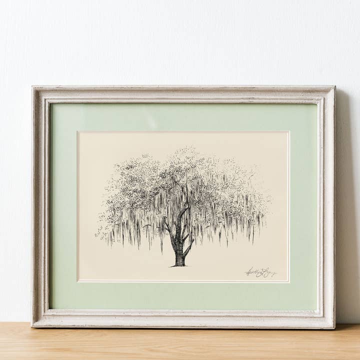 Fly Young Studio - Wholesale Art Print - Hunter Oak Tree - Southern Live Oak Tree Signed Art Print