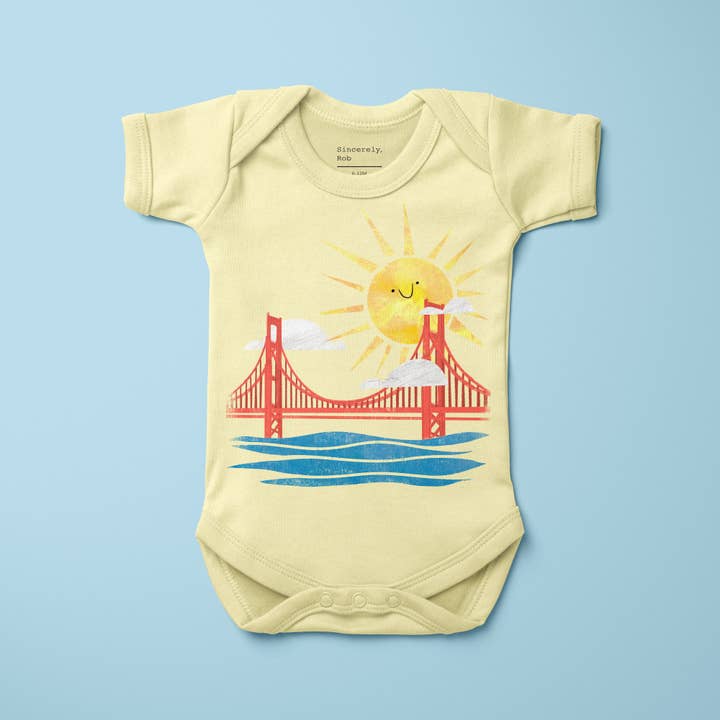 Sincerely, Rob - Wholesale Bodysuit (Non-Footed) - Baby - "San Francisco Bay-by" Baby Bodysuit Onesie