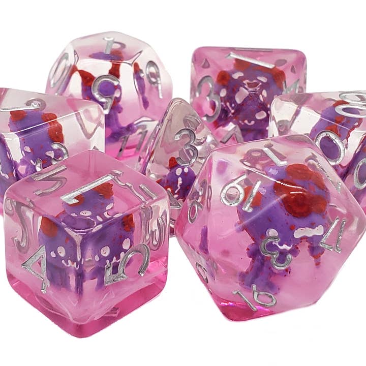 DnD RPG Dice Set: Infused - Demon - Purple for wholesale by Old School Dice