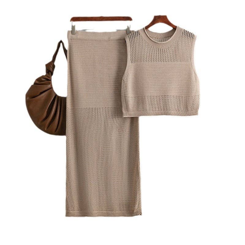 Marayn - Wholesale Top & Skirt Set - Women's - Chic Knitted Tank  Skirt Set Summer Ready1