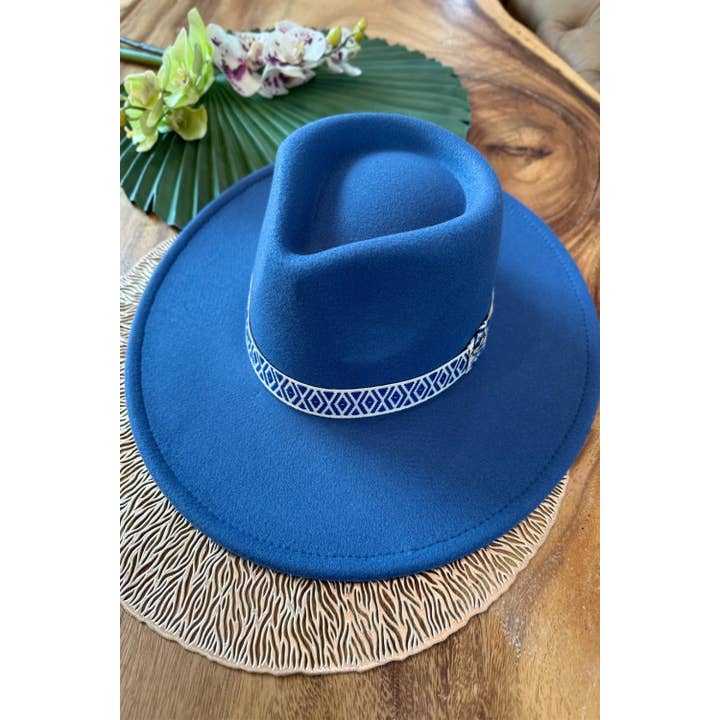 Bella Betty - Wholesale Fedora - Women's - WIDE BRIM DANDY PANAMA HAT FOR WOMEN With Jacquard Tape
