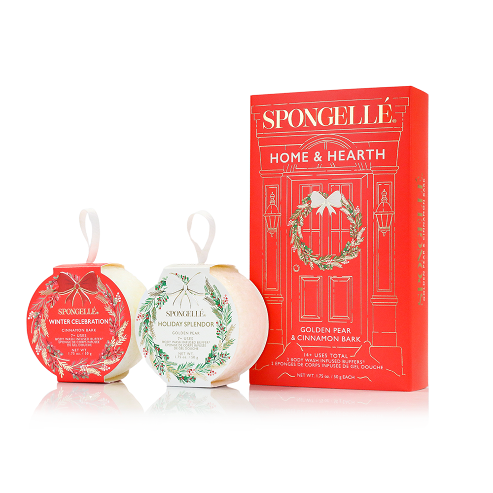 Spongellé | Valentines Day Gifts | Easter Gifts - Wholesale Soap Set - Home & Hearth Holiday Wreath Gift Set | STOCKING STUFFERS1