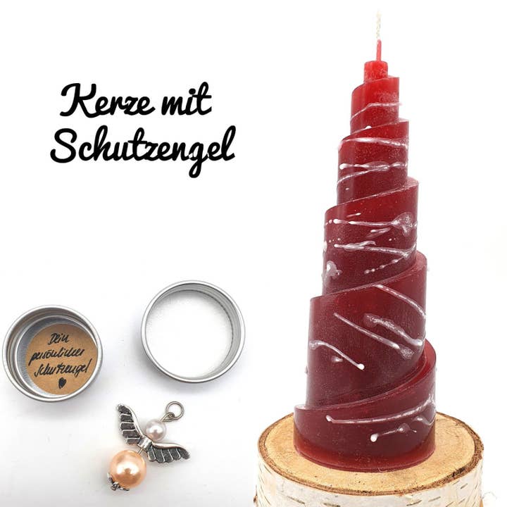 Guardian angel candle with surprise for wholesale by Die Kerzenwerkstatt