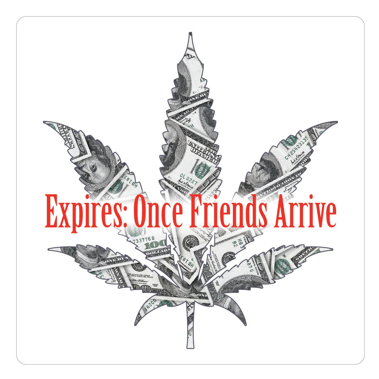 YAY NOVELTY - Wholesale Sticker - Clear Vinyl Cannabis Sticker 2"x2" - Expiration0