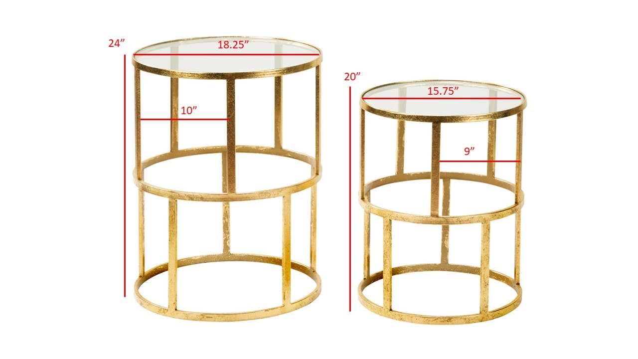 Tripar International – wholesale Side table – Set of 2 Round Gold Accent Tables5