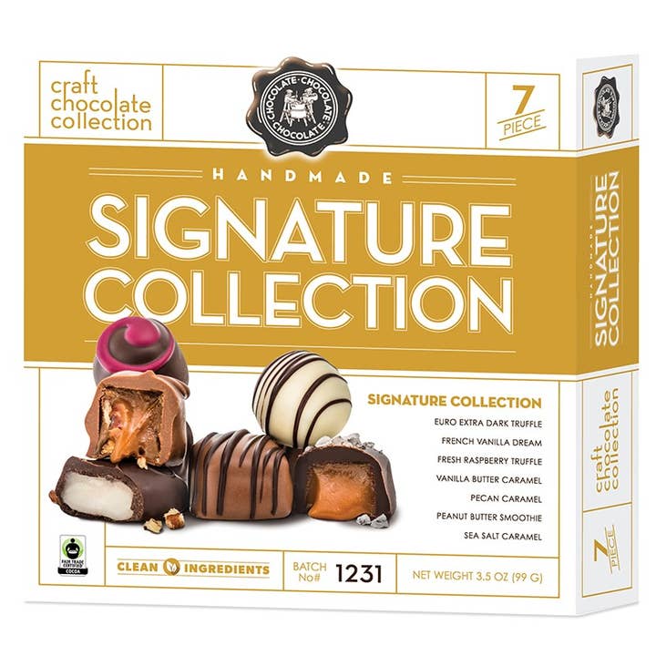 Chocolate Chocolate Chocolate Company - Wholesale Chocolate Box - 7 PC Signature Collection - (3.5 OZ) - CASE/12