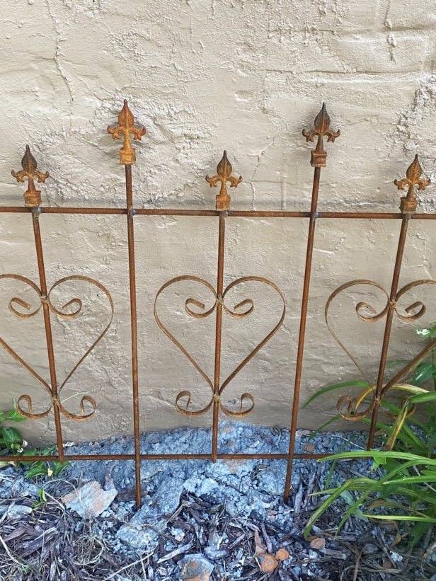 Wrought Iron Connect Heart Fence Border Edging for wholesale by Garden Iron And More