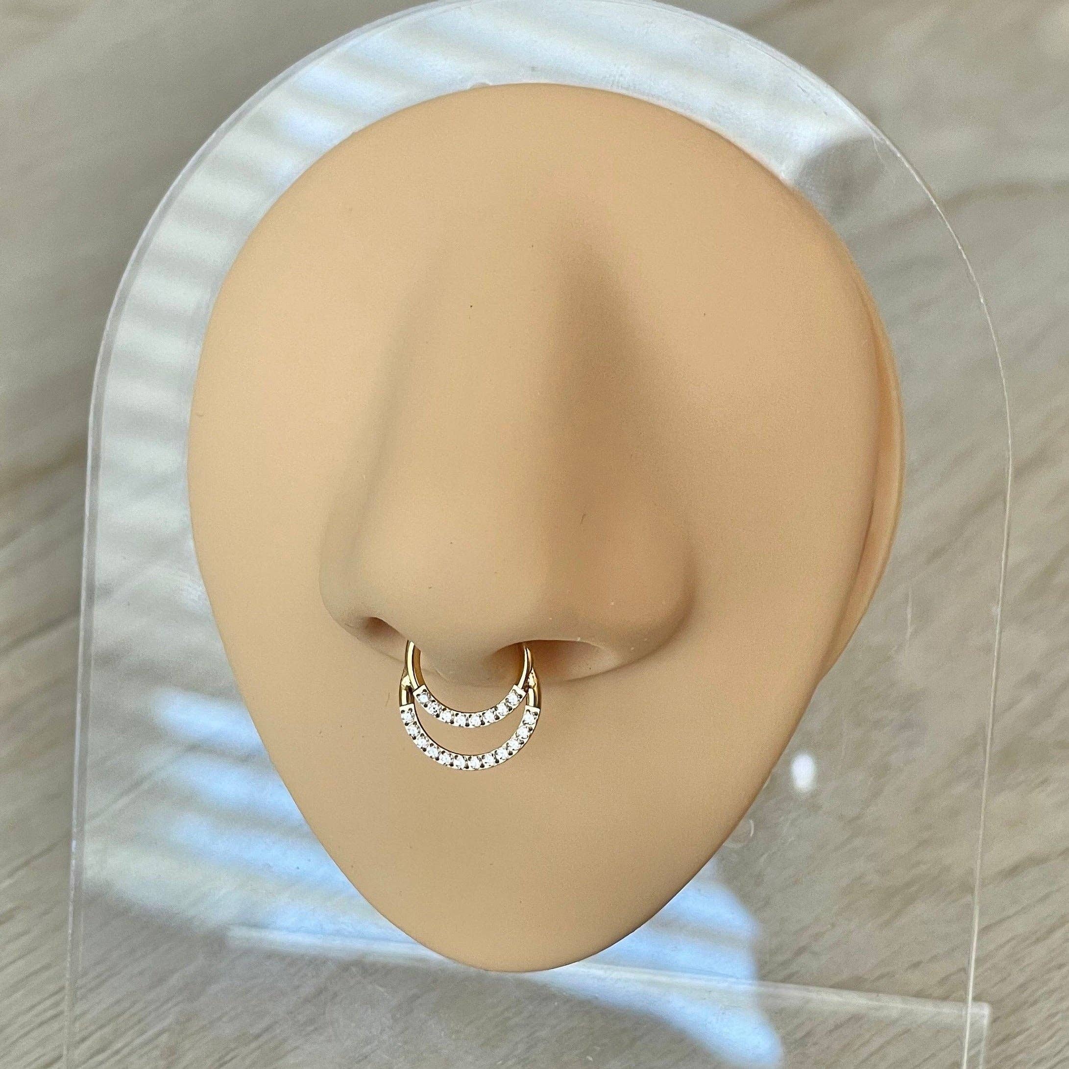 Elara Body Jewelry - Wholesale Nose Ring - Titanium Septum Piercing (16G | 6mm, 8mm, or 10mm | Titanium | Gold or Silver)2