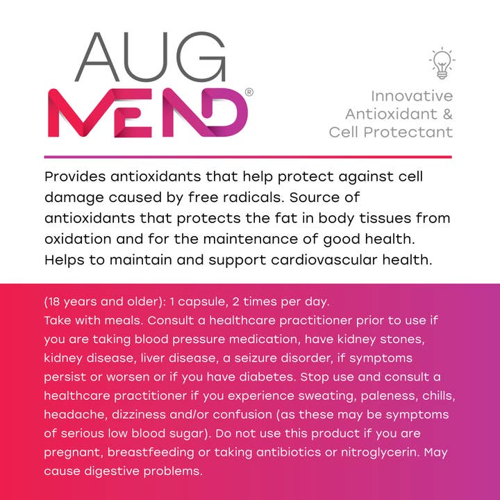 Health IS Wealth - Wholesale Oral Supplement/Vitamin - AugMEND® - Mitochondrial Support & Cell Protection3