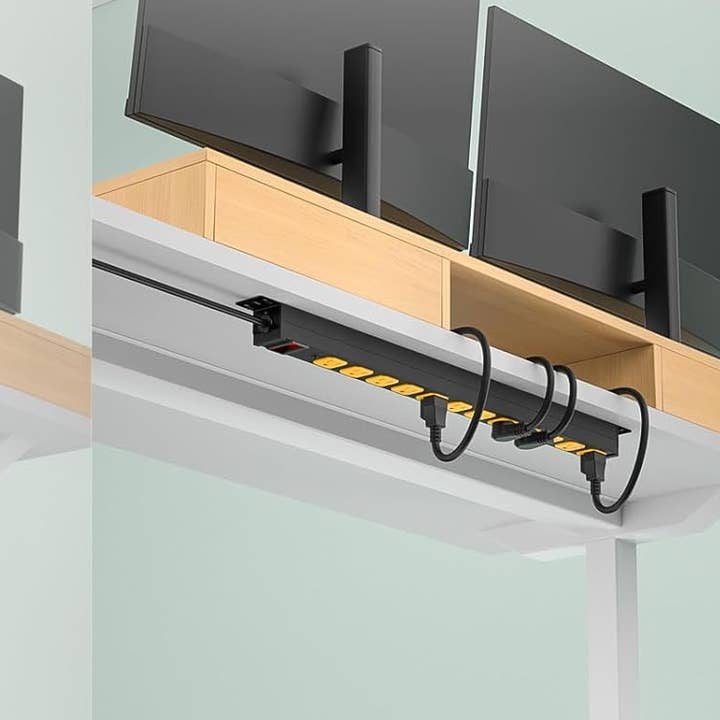 CRST Mountable Long Power Strip, 8 Outlets or 12 outlets 2100 Joules Surge Protector, Slim Metal Power Bar with 6FT Extension Cord, ETL Listed. for wholesale by Rocket Socket Technology