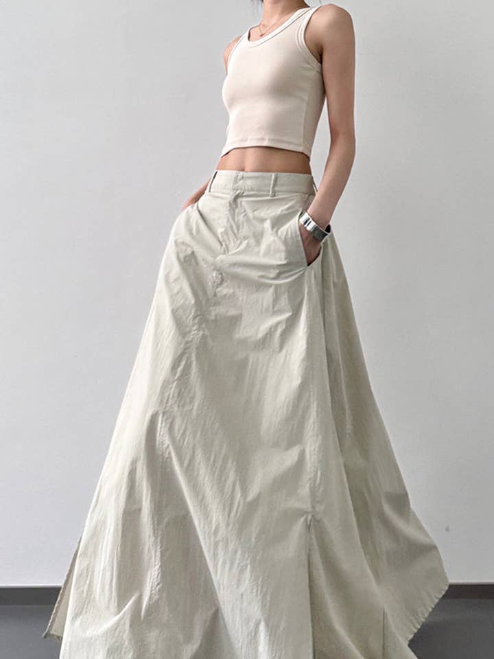 Sleek Maxi Skirt with Side Pockets for wholesale by Mccolin