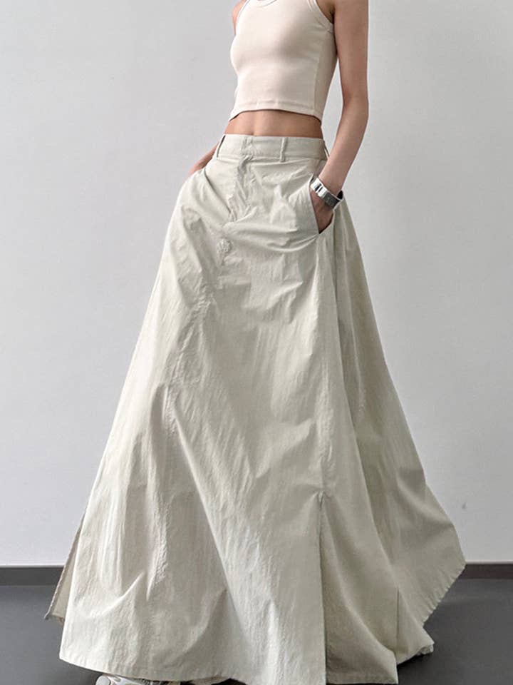 Sleek Maxi Skirt with Side Pockets for wholesale by Mccolin