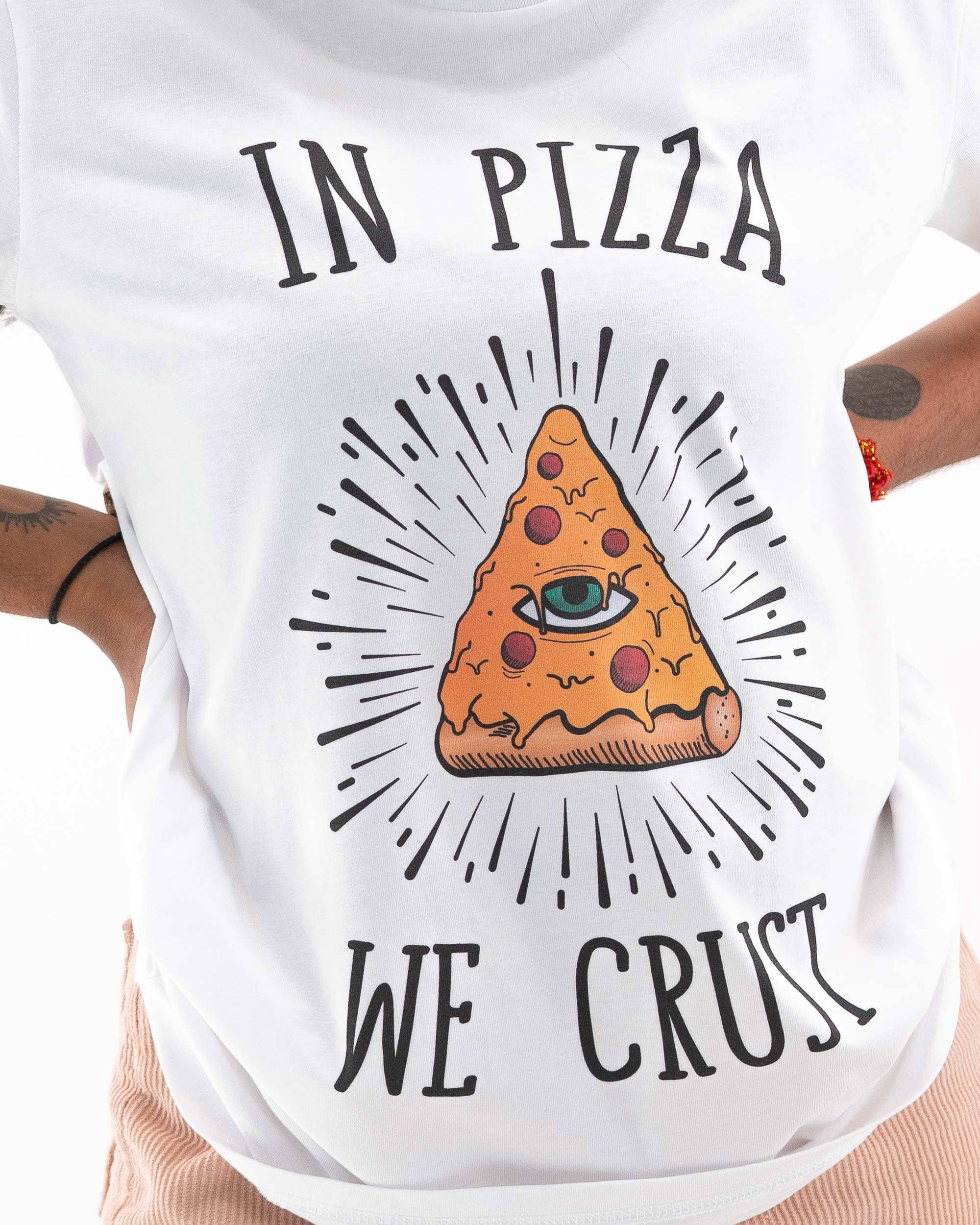 Grafitee - Wholesale Screen Printed T-Shirt - Unisex - In Pizza We Crust T-shirt - Pizza slogan graphic tee3