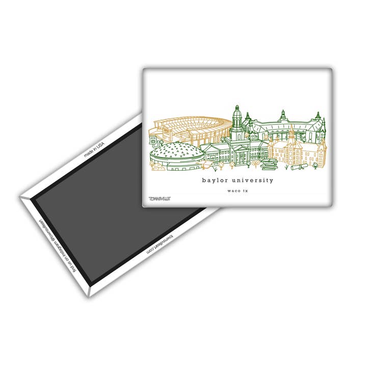 Townsville Art - Wholesale Sticker - Baylor University Minimalist Sticker or Magnet Texas Art