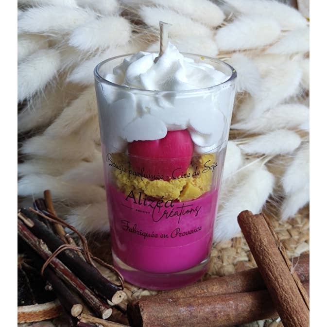 LES CREATIONS D'ALIZEA - Vente Bougies originales - Bougie Verrine Darling Cherry0