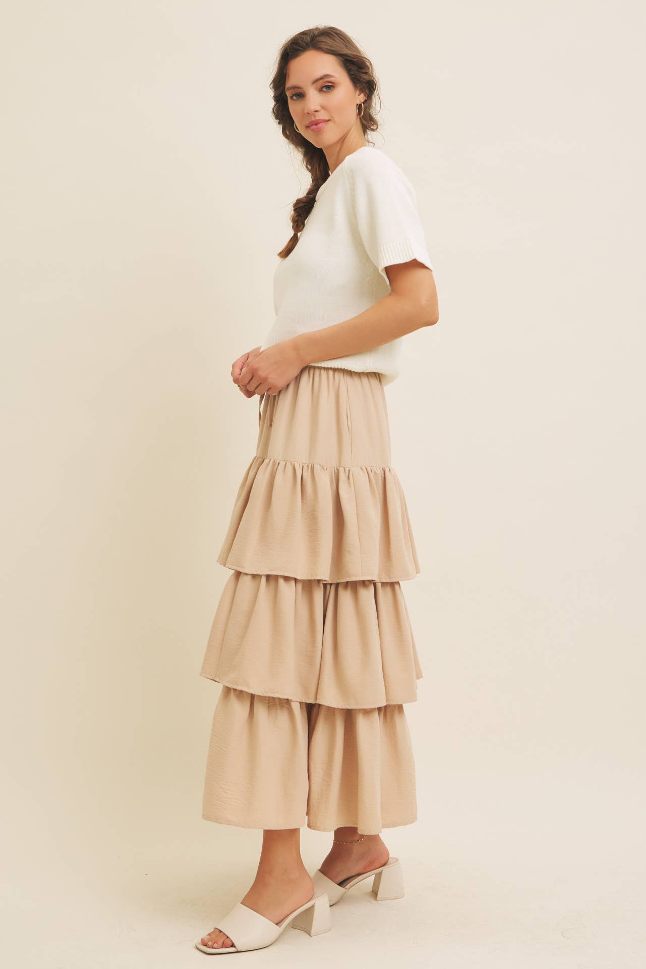 in february - Wholesale Skirt - Women's - AIRY YEAR-ROUND TIERED RUFFLE MAXI SKIRT WITH POCKETS33