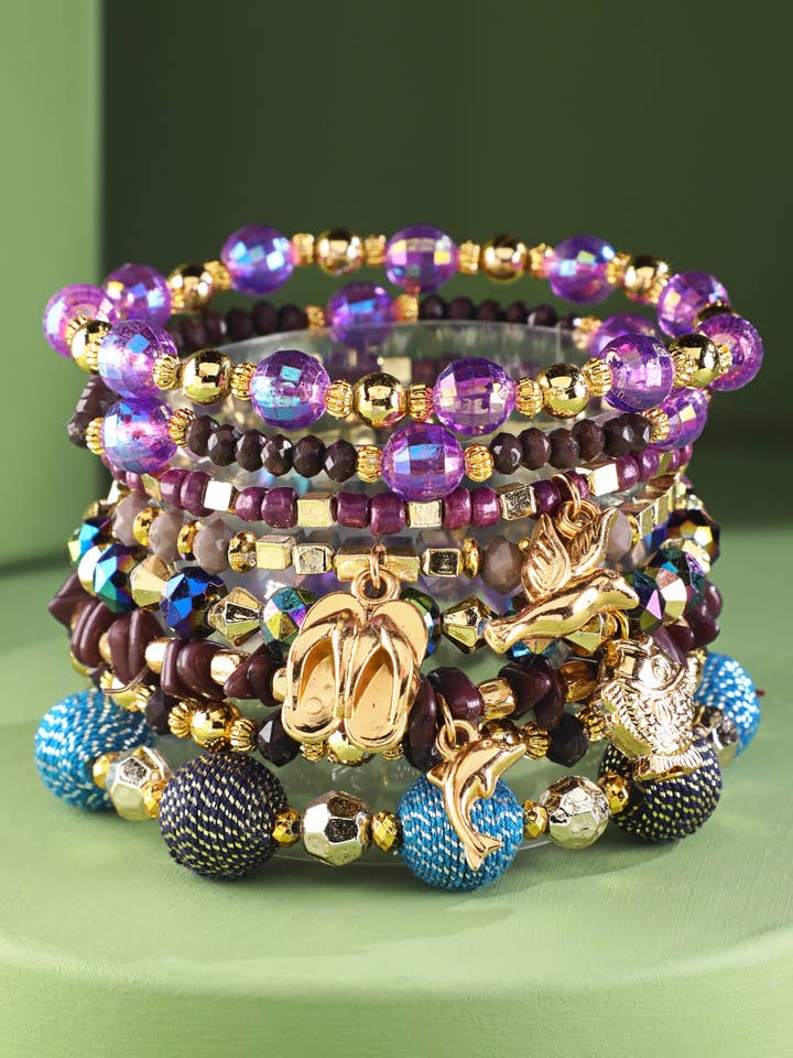 Bracciale elastico a 8 strati con perline per la vendita all'ingrosso da parte di Urbanista