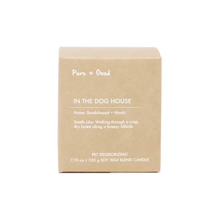 Pure + Good - Wholesale Jar/Filled Candle - In The Dog House: Sandalwood + Hinoki, Soy Wax Blend Candle3