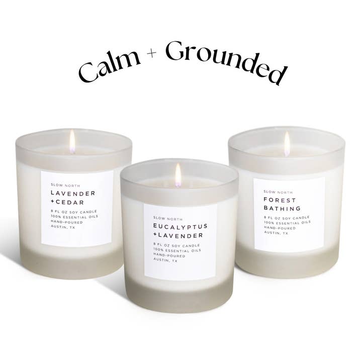 Calm + Grounded Trio - Non-Toxic Signature Candle Bundle for wholesale by Slow North