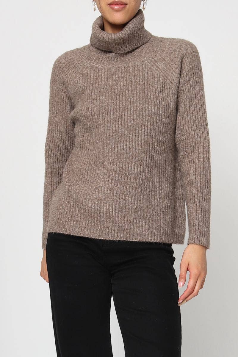 DIX-ONZE - Vente Pull en maille – femme - Pull Maille Côtelée – Col Roulé & Manches Longues24