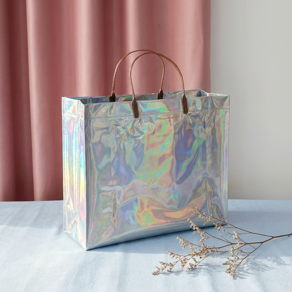 ByHome - Wholesale Gift Bag - 24pc, Silver Laser Iridescent reflective PVC gift Bag6