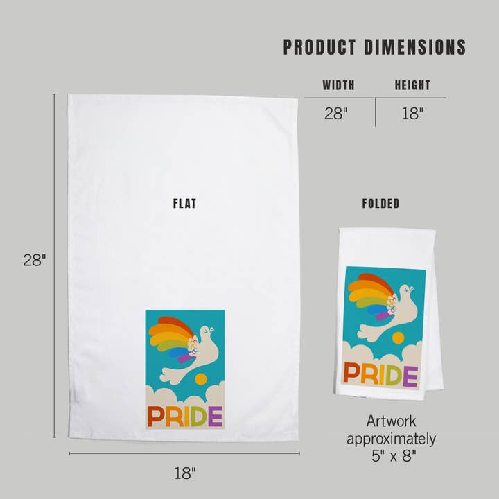 Lantern Press – wholesale Tea towel – ORGANIC TEA TOWEL Gay Pride, Rainbow Bird4