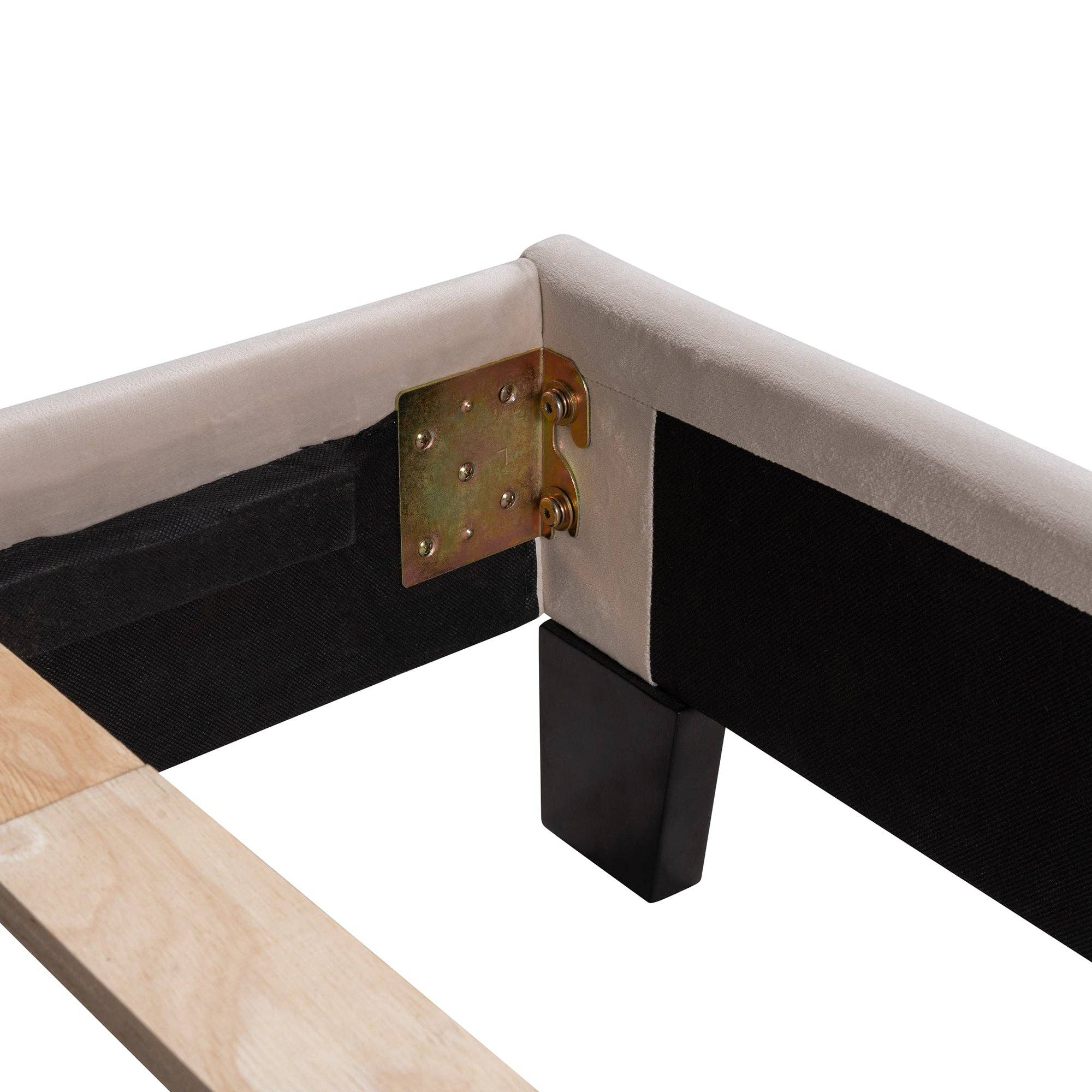 VTNG50 - Wholesale Bed - Queen Size Velvet Upholstered Platform Bed,Box Spring Needed14