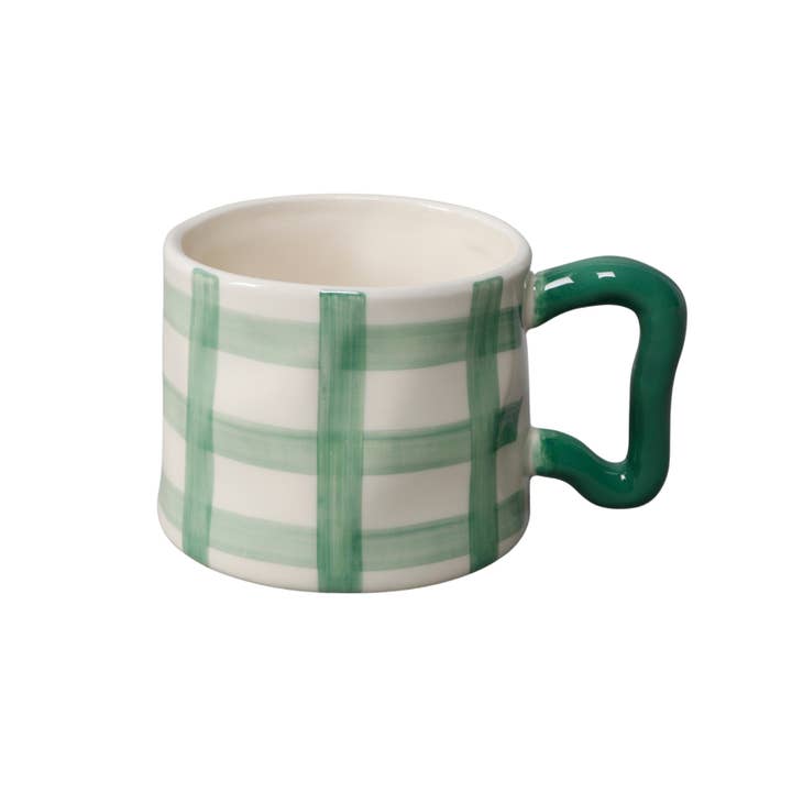 Flora Bunda Inc - Wholesale Coffee Mug - 18 oz Artisan Checker Ceramic Mug