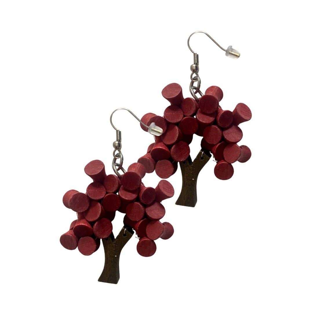 Bijondo – Brincos de argola por atacado – Brincos de madeira com pingente divertido em formato de árvore1