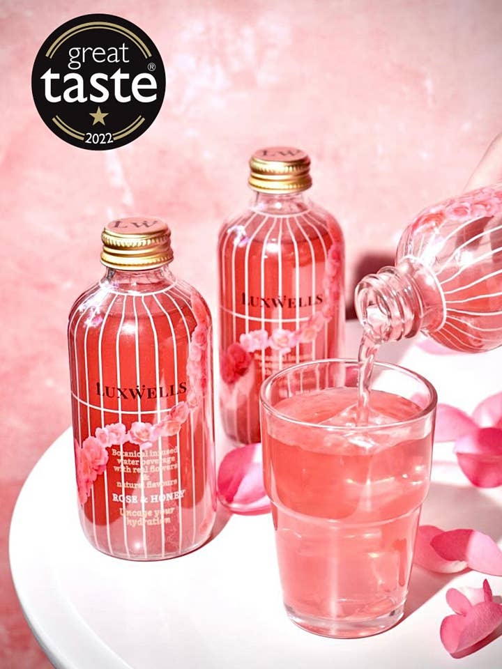 Rose & Honey infused water beverage for wholesale by Luxwells