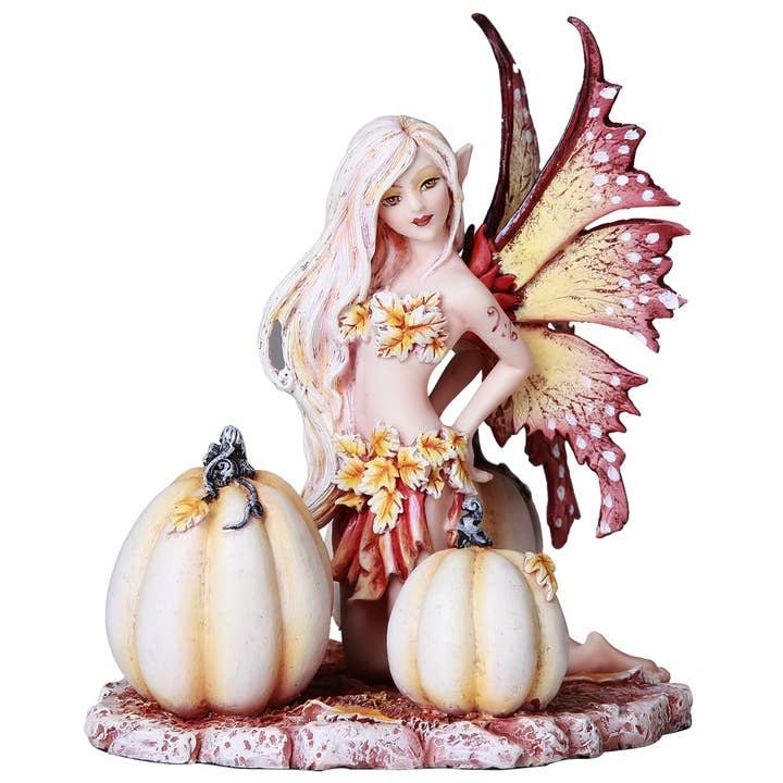 Pacific Trading - Wholesale Decorative Figurine - 12169 White Pumpkin Fae Fairy by Amy Brown