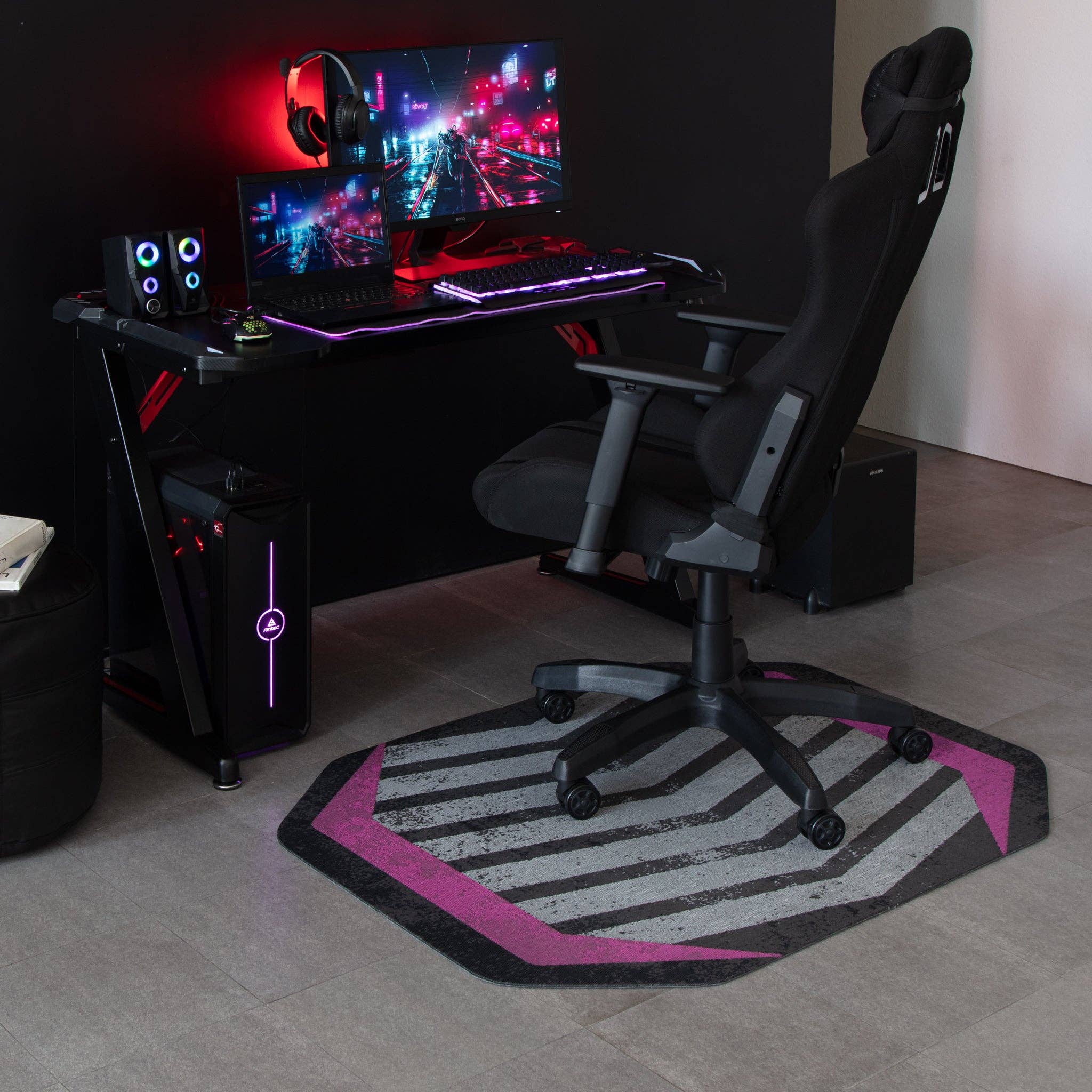 Anji Mountain - Wholesale Floor Mat - Prizm Purple Gaming Rug'd Chair Mat™1
