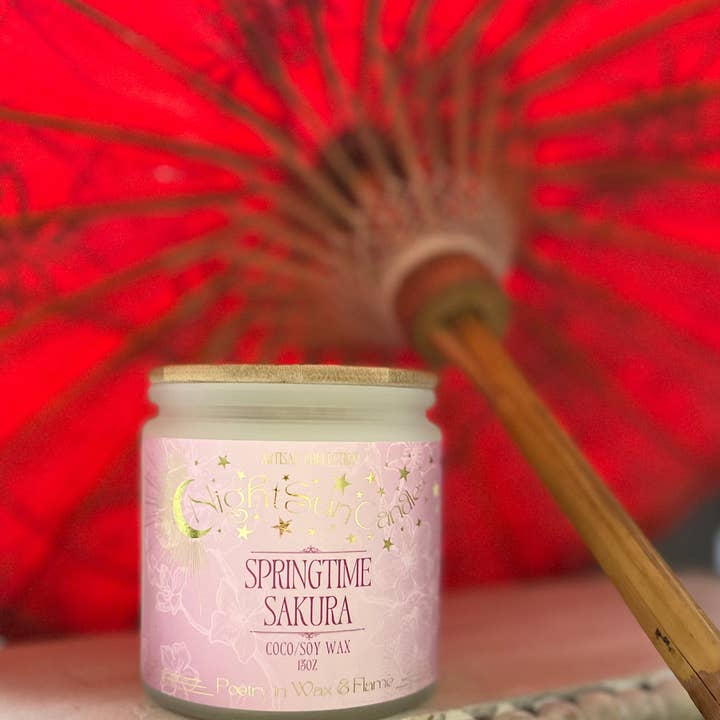Night Sun Candles - Wholesale Jar/Filled Candle - Springtime Sakura Handmade Non Toxic Candles7