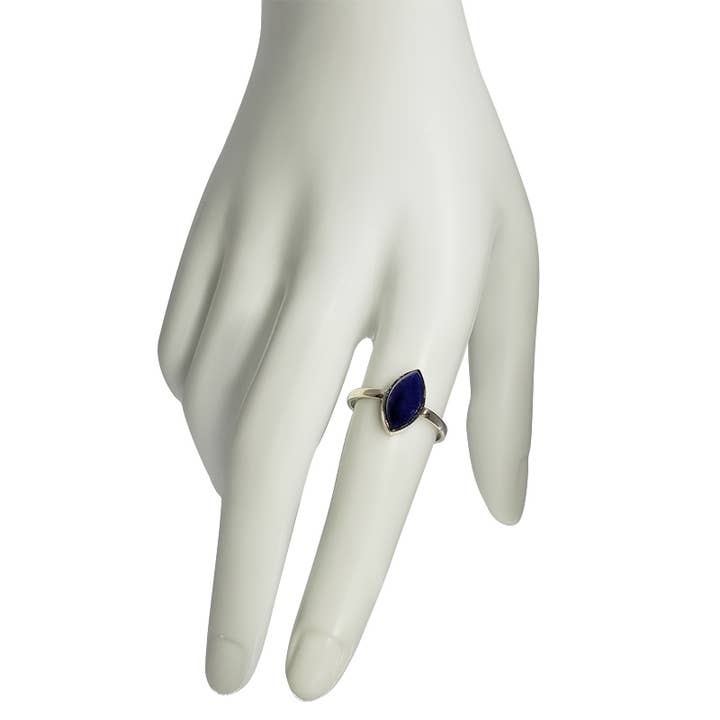 Amberman - Wholesale Single Stone/Solitaire Ring - Lapis Sterling Silver Ring