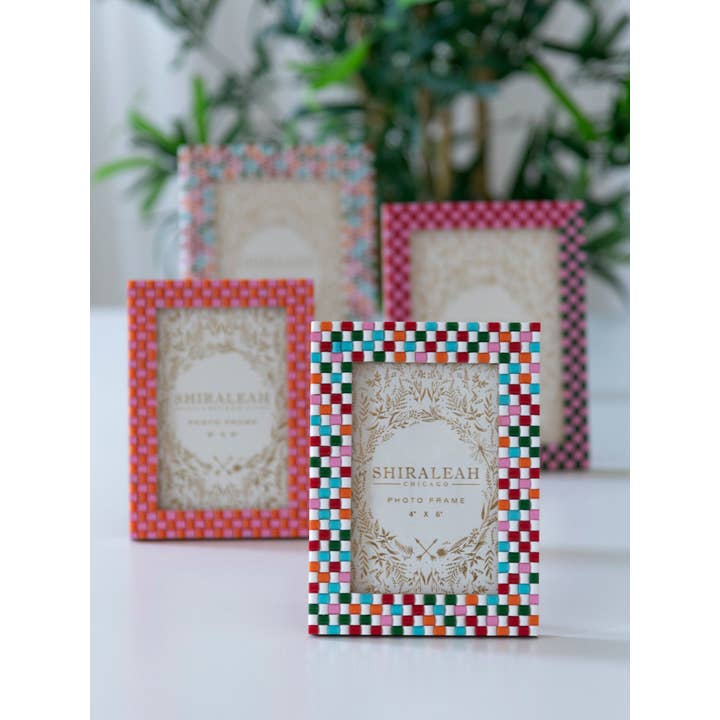 Shiraleah - Wholesale Picture Frame - VIVA 4" X 6" CHECK PICTURE FRAME, MULTI3