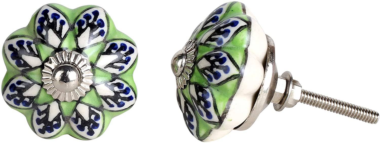 Perilla Home - Wholesale Knob/Pull - Set of 12 Garden green ceramic knobs8