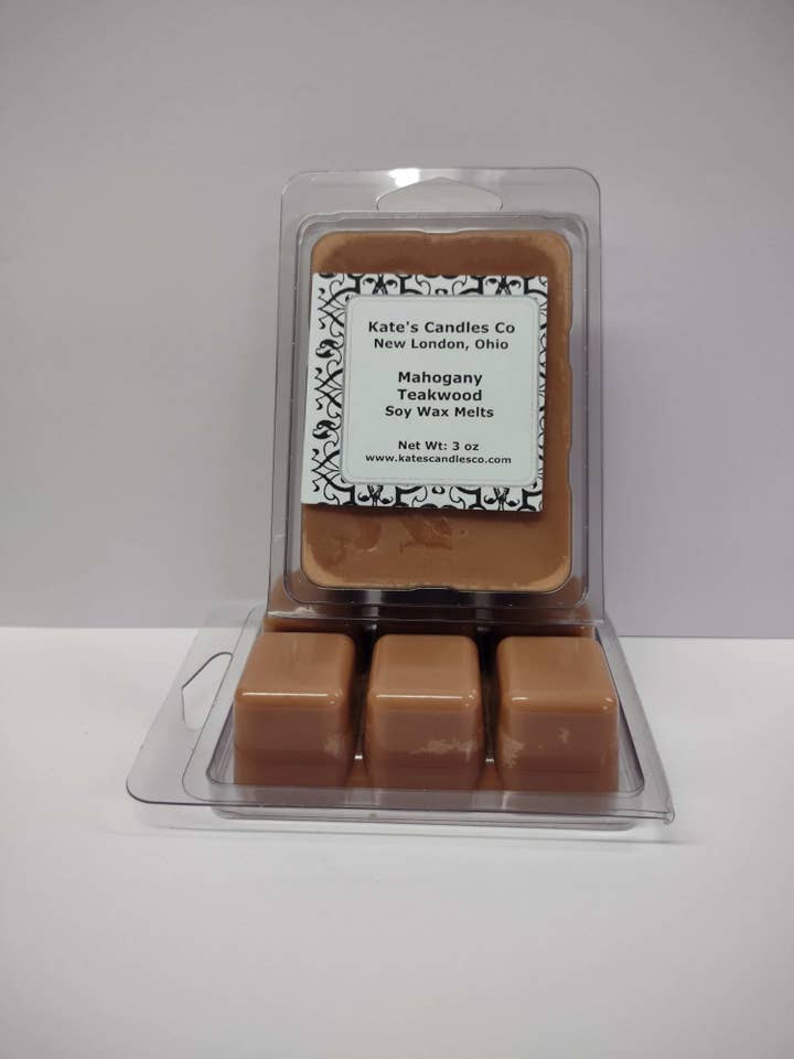 Cire de soja en bois de teck d'acajou pour la vente par Kate's Candles co