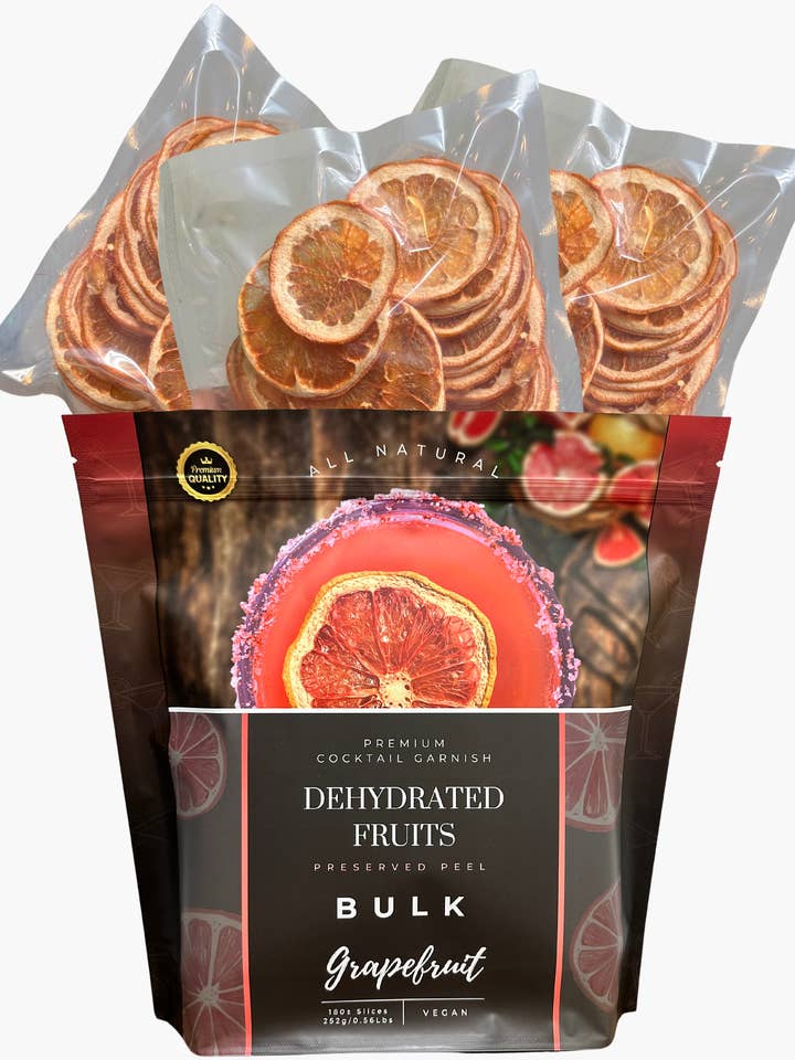 Dehydrated Grapefruit Slices – BULK SIZE | 180± Slices | DRIED FRUITS for Cocktail Garnish & More for wholesale by PRESERVED PEEL