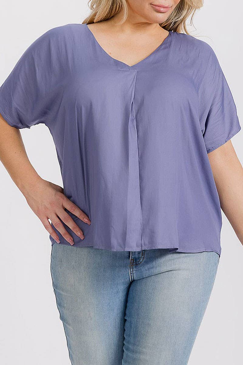 ROUSSEAU - Venta al por mayor Blusa - Mujer - Blusa túnica de manga corta con cuello en V