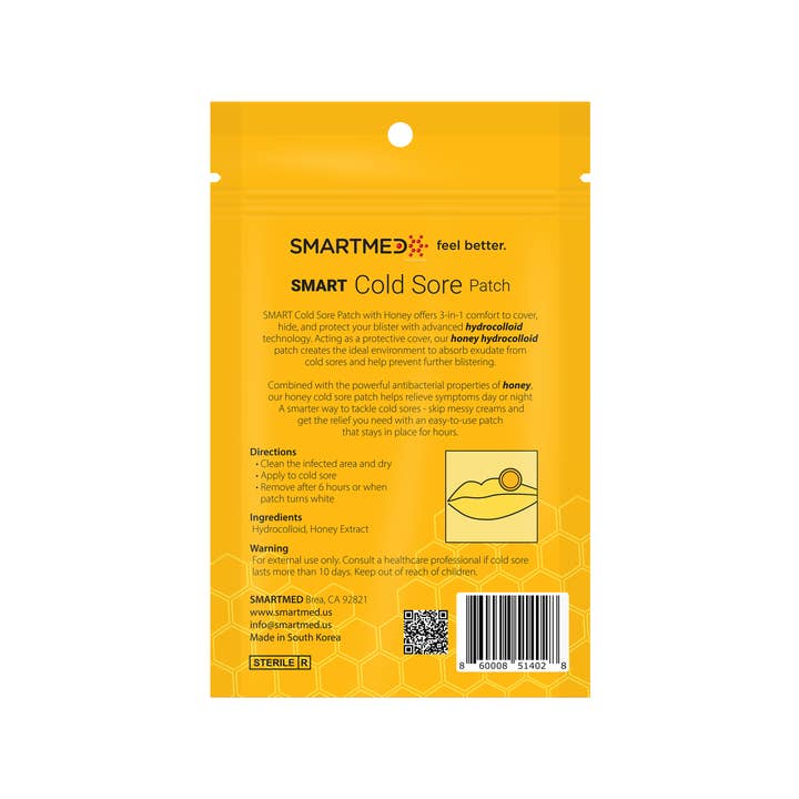 SMARTMED - Wholesale Bandaids/Bandages - Smart Cold Sore Treatment Patch with Honey
