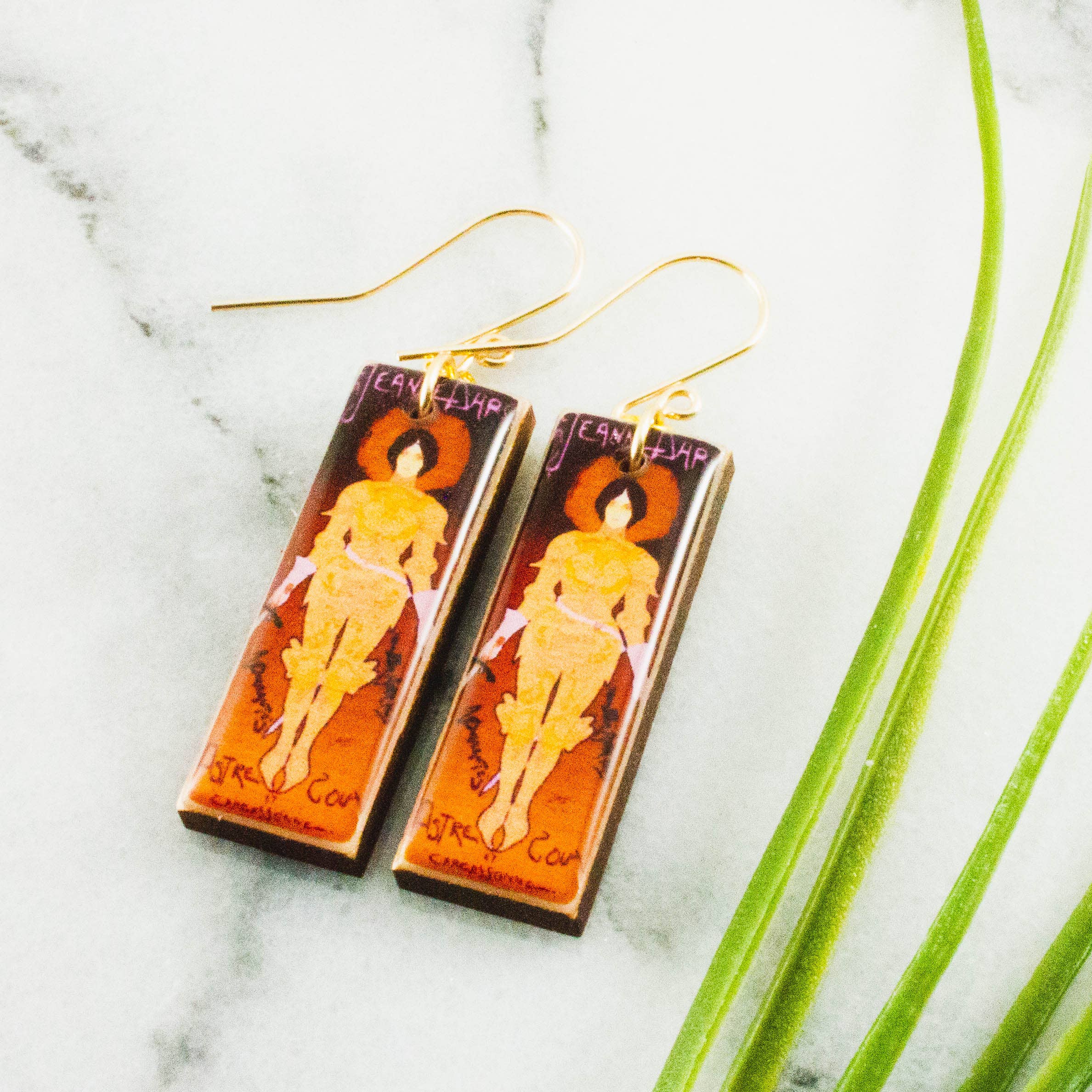 No Man's Land - Wholesale Dangle Earrings - Joan of Arc Art Nouveau Rectangle Earrings1