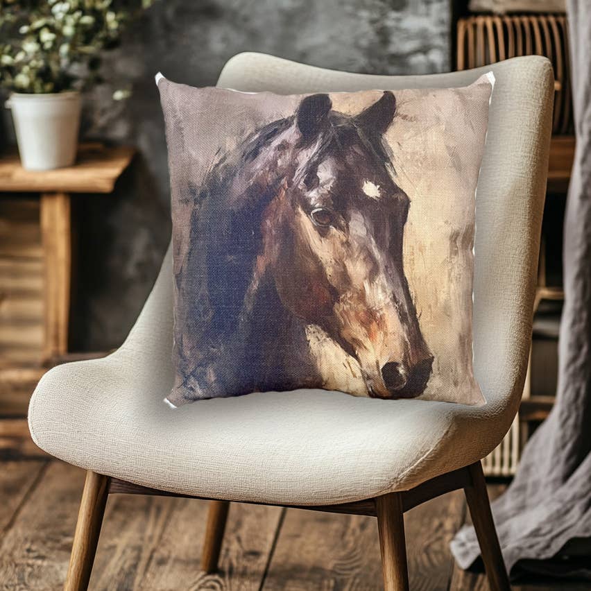 Rustic Nester - Wholesale Throw/Decorative Pillow - Equestrian  horse home decor throw pillow, Western home 0
