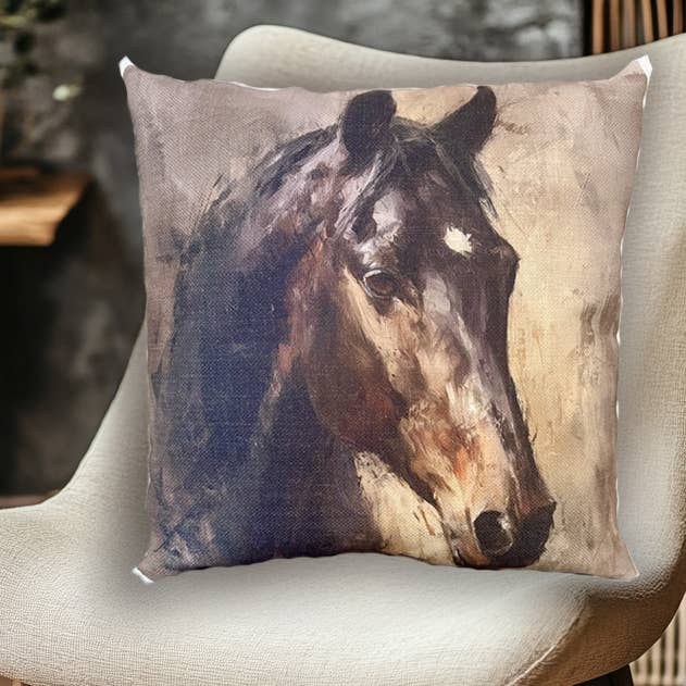Rustic Nester - Wholesale Throw/Decorative Pillow - Equestrian horse home decor throw pillow, Western home 0